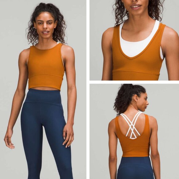 LULULEMON Power Pivot Ribbed Tank Top Size 2 Butternut Brown - Picture 1 of 5